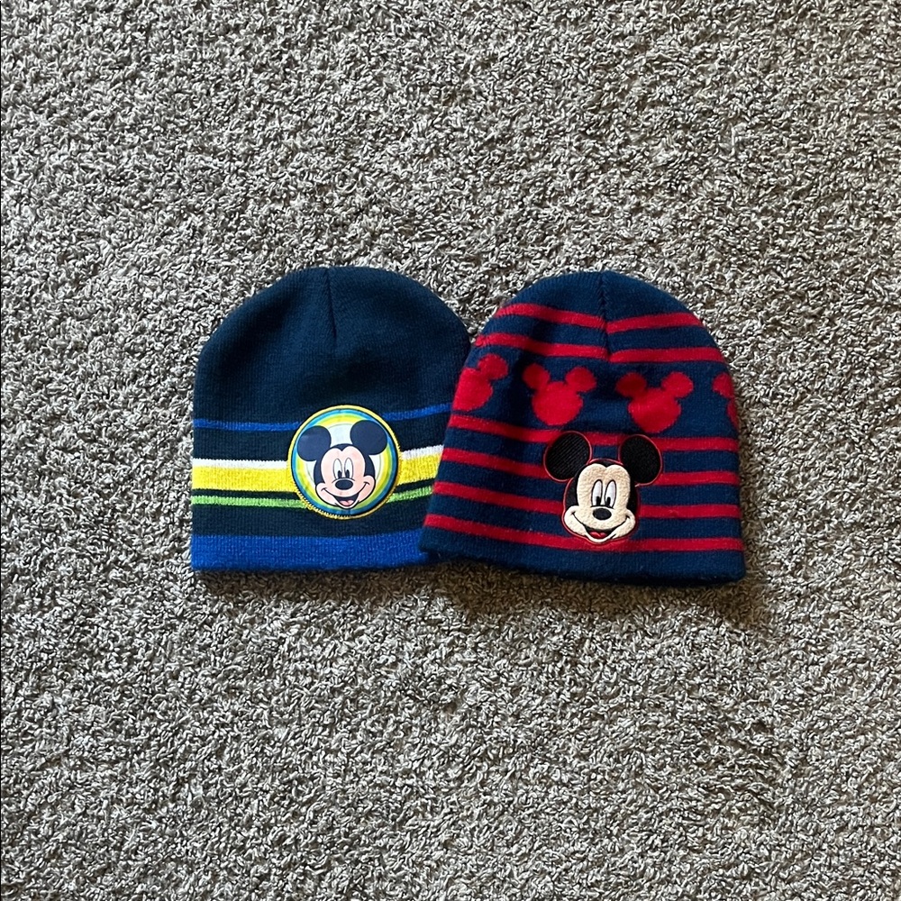 Disney Kids Mickey Mouse Striped Hats - Blue and Red